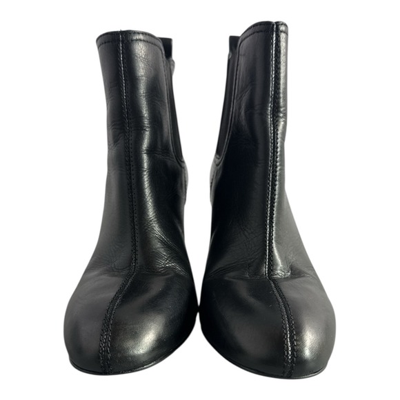 Tory Burch April Black Leather Ankle Boots Gunmetal Hardware Women's Size 7.5 - Picture 5 of 10